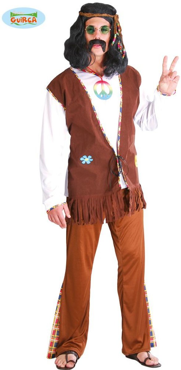 Hippie Kostuum | Peace Man Hippie Kostuum | Maat 48-50 | Carnaval kostuum | Verkleedkleding